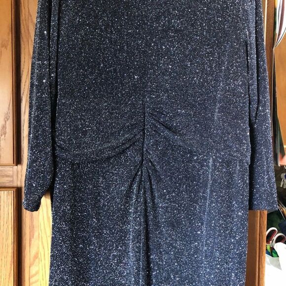 NWT Vince Camuto Metallic V-Neck Ruched Long Sleeve Maxi Dress Plus Size 22W - Picture 9 of 13